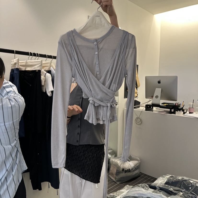 FIND-P韓國㊣直郵東大門代購女裝新款推薦人氣套裝兩件套開衫FIND-P套裝圖色3