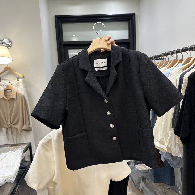 NOTTINGHAM韓國㊣直郵東大門代購女裝新品休閑25春夏夾克花呢NOTTINGHAM夾克圖色2
