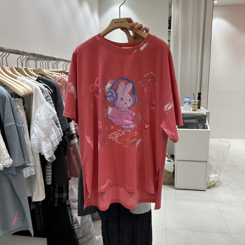 MINI UNNI韓國直郵㊣女裝新品人氣休閑時尚25春夏熱賣推薦T恤MINI UNNIT恤圖色3