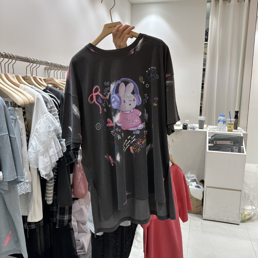MINI UNNI韓國直郵㊣女裝新品人氣休閑時尚25春夏熱賣推薦T恤MINI UNNIT恤圖色4