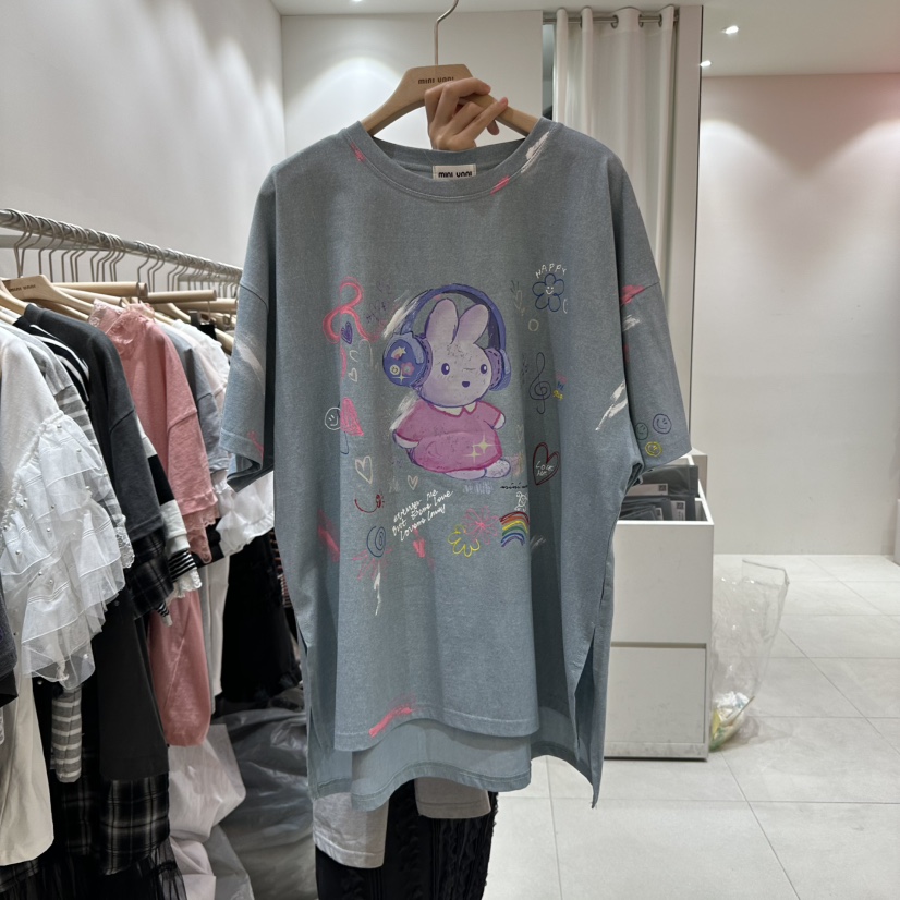 MINI UNNI韓國直郵㊣女裝新品人氣休閑時尚25春夏熱賣推薦T恤MINI UNNIT恤圖色5