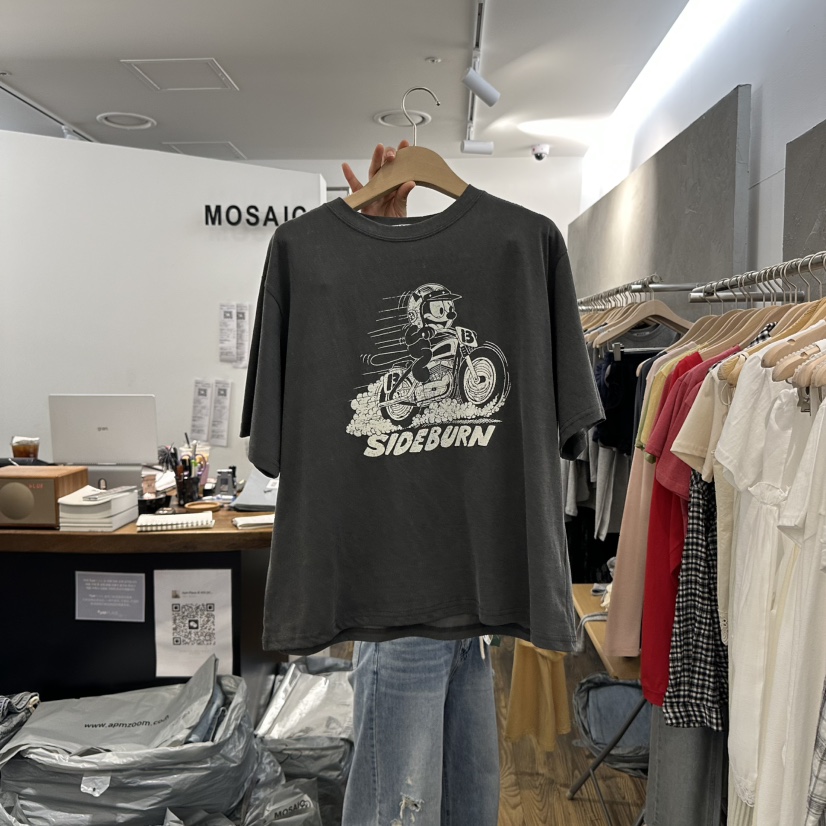 MOSAIC直郵韓國代購㊣女裝新品休閑推薦人氣時尚熱賣25春夏T恤MOSAICT恤圖色2