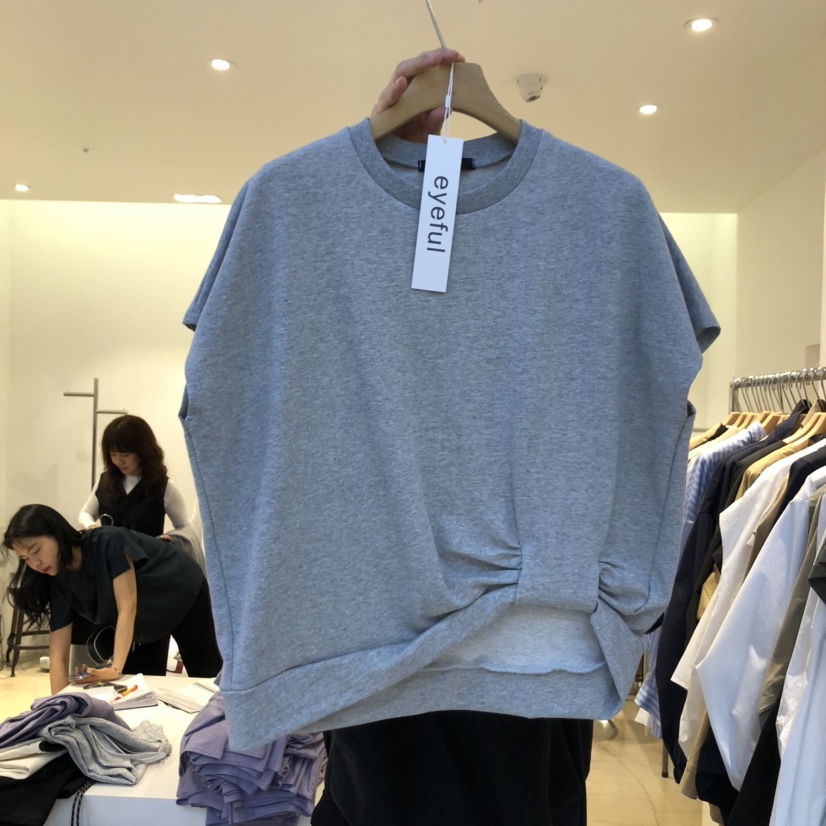 EYEFUL-Q韓國直郵㊣東大門實拍女裝新款推薦人氣T恤斜紋布eyefulT恤圖色3
