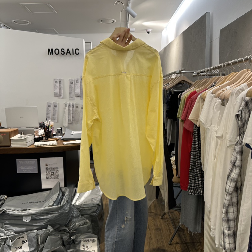 MOSAIC直郵韓國代購㊣女裝新款休閑時尚人氣25春夏襯衫蕾絲衫MOSAIC襯衫/蕾絲衫