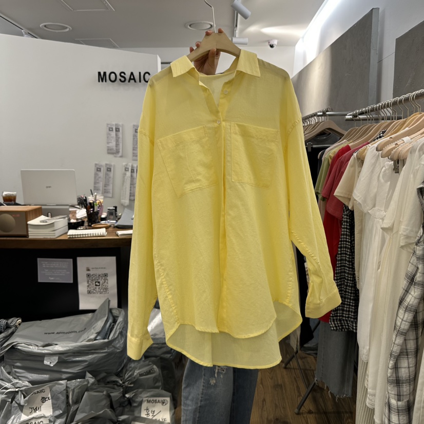 MOSAIC直郵韓國代購㊣女裝新款休閑時尚人氣25春夏襯衫蕾絲衫MOSAIC襯衫/蕾絲衫圖色2