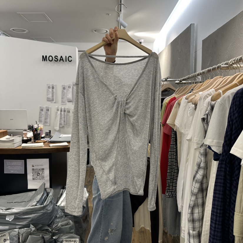 MOSAIC韓國㊣直郵東大門代購女裝新款25春夏人氣時尚長袖T恤MOSAIC長袖T恤