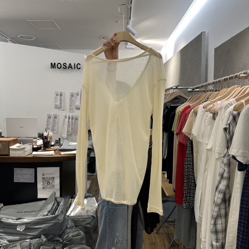 MOSAIC韓國㊣直郵東大門代購女裝新款25春夏人氣時尚長袖T恤MOSAIC長袖T恤圖色1