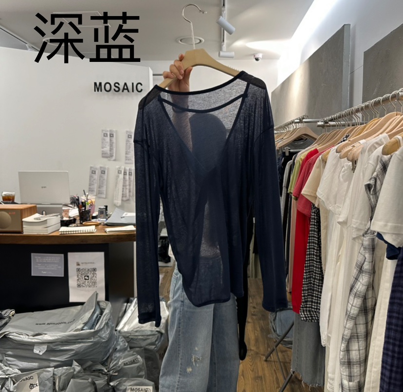 MOSAIC韓國㊣直郵東大門代購女裝新款25春夏人氣時尚長袖T恤MOSAIC長袖T恤圖色2