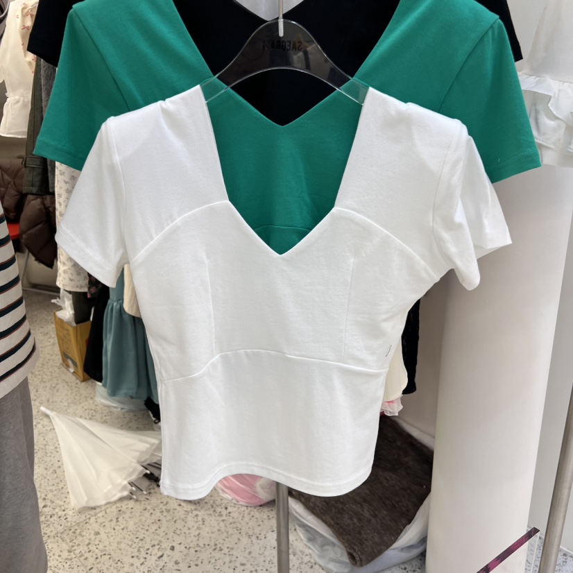 SAEGGAM韓國直郵㊣東大門實拍女裝新品時尚推薦25春夏休閑T恤SAEGGAMT恤
