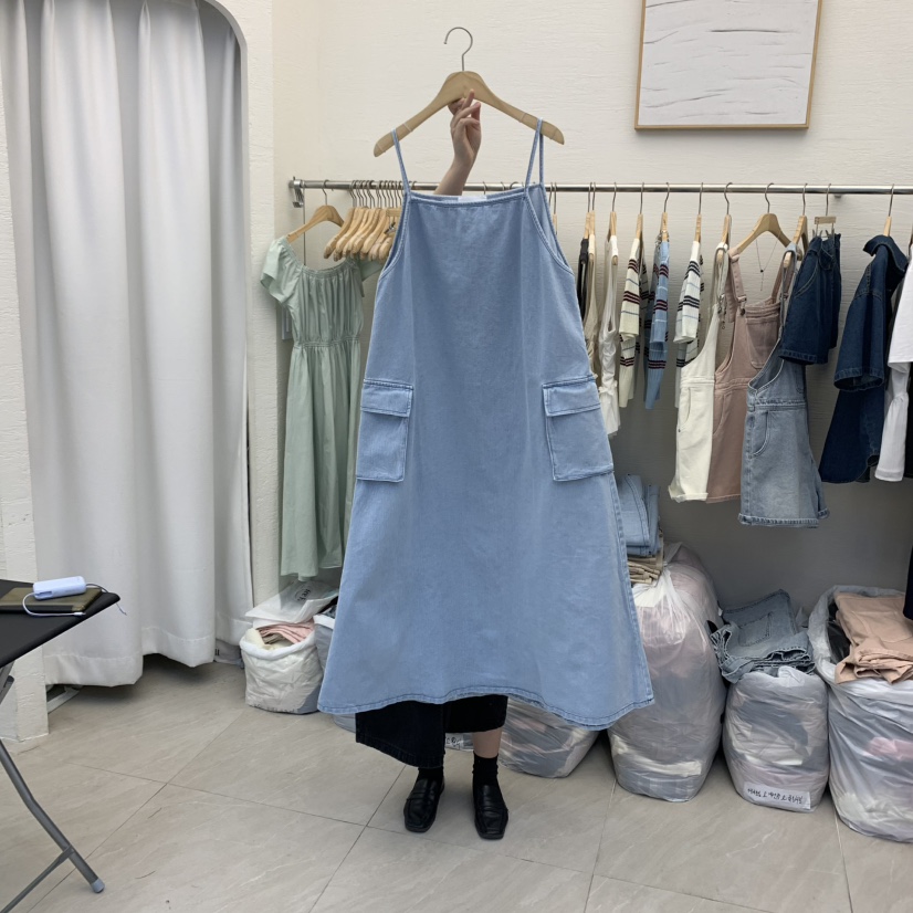 MILK TEA直郵韓國代購㊣女裝新品推薦25春夏休閑連衣裙口袋RE:FRESH連衣裙圖色2