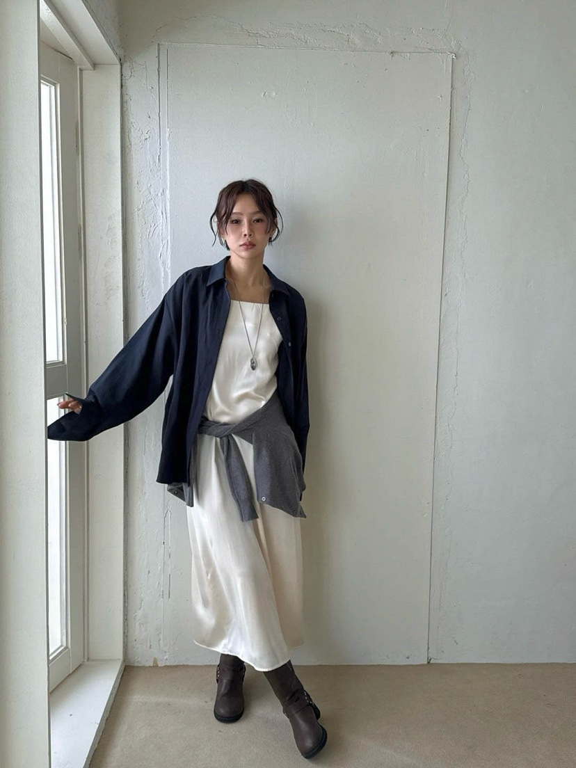 SALONDEMAG直郵韓國代購㊣女裝新品25春夏連衣裙不含內搭緞面SALONDEMAG連衣裙