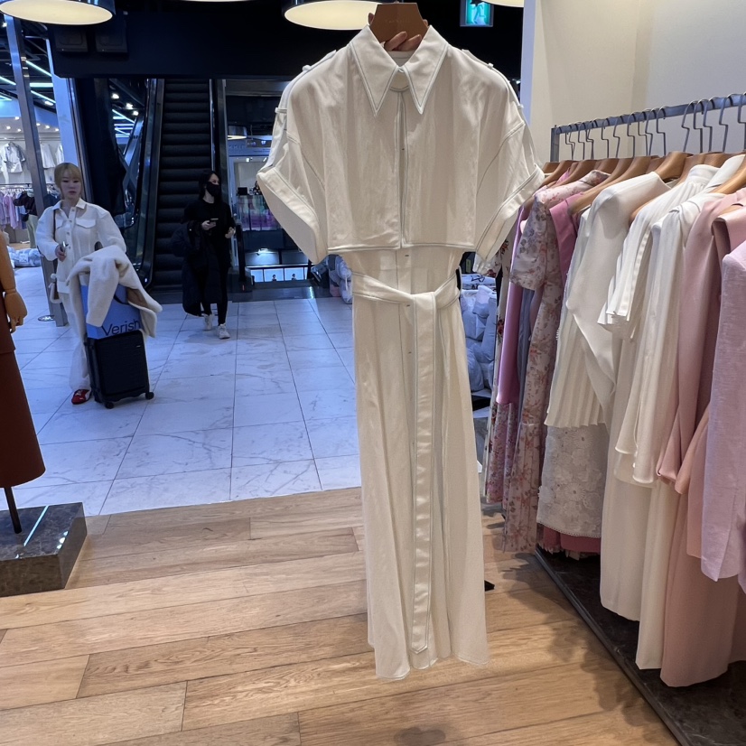 VAN NZILL韓國直郵㊣東大門實拍女裝新品休閑連衣裙含腰帶VAN NZILL連衣裙圖色2