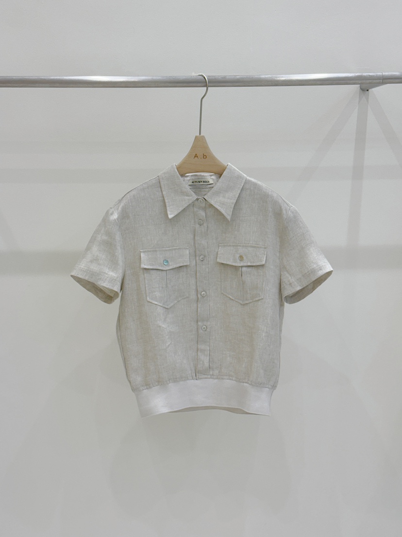 AUTUMN BEIGE PLUS直郵韓國代購㊣女裝新品時尚人氣夾克亞麻A.b/AUTUMN BEIGE-無夾克圖色2