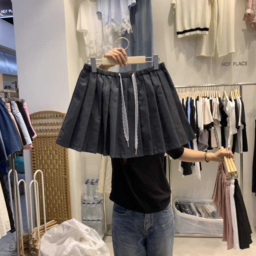 HOT PLACE直郵韓國代購㊣女裝新品人氣推薦熱賣休閑短裙褶皺HOT PLACE/DREAM GIRIS短裙