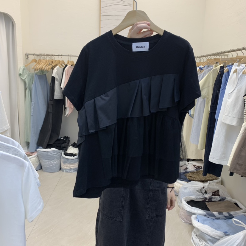 MILK TEA韓國直郵㊣女裝新款休閑時尚推薦熱賣人氣25春夏T恤RE:FRESHT恤圖色2
