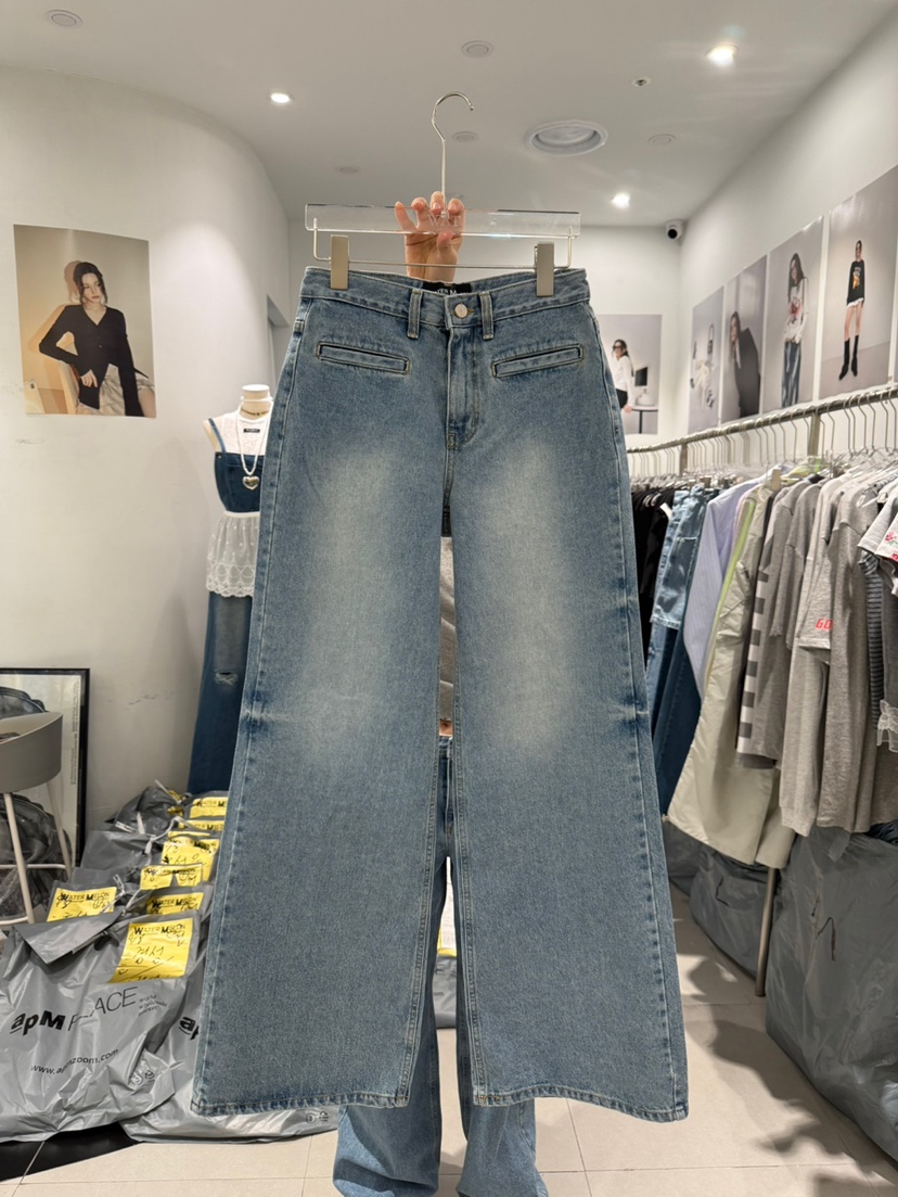 WATERMELON韓國直郵㊣女裝新款時尚熱賣推薦休閑牛仔褲口袋STATEMENT牛仔褲圖色1