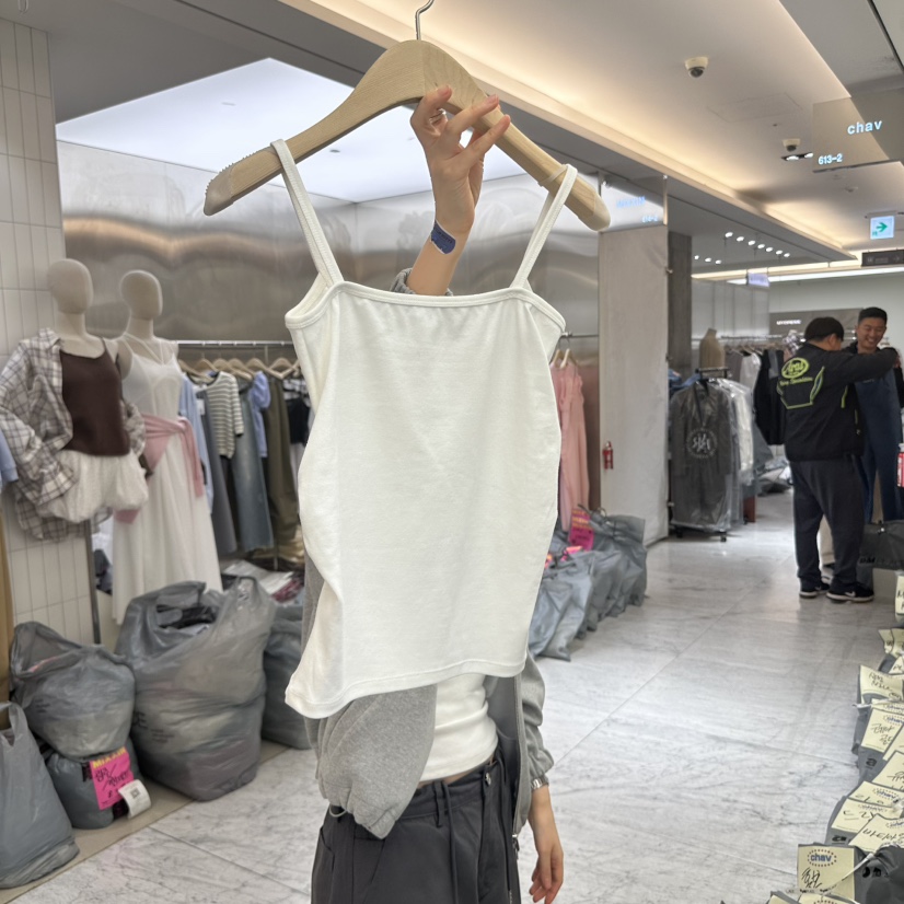 CHAV直郵韓國代購㊣女裝新品時尚休閑25春夏人氣熱賣吊帶背心CHAV吊帶/背心