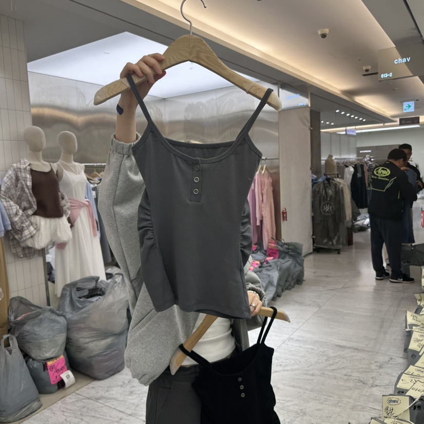 CHAV直郵韓國代購㊣女裝新品時尚休閑25春夏人氣熱賣吊帶背心CHAV吊帶/背心圖色2