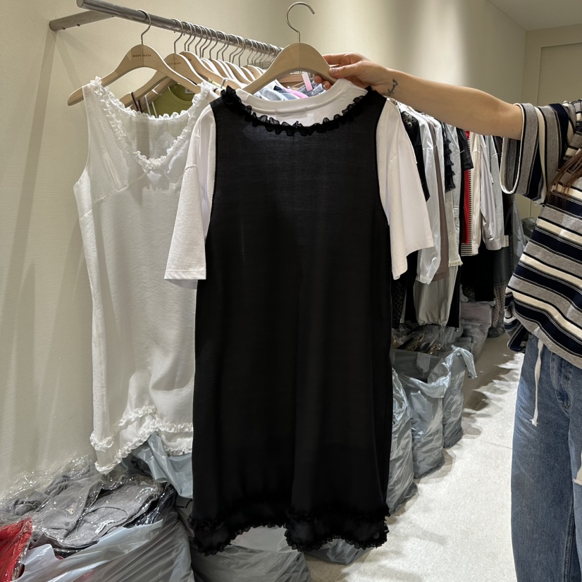 MOREMORE韓國㊣直郵東大門代購女裝新品25春夏連衣裙不含內搭荷葉邊more more連衣裙