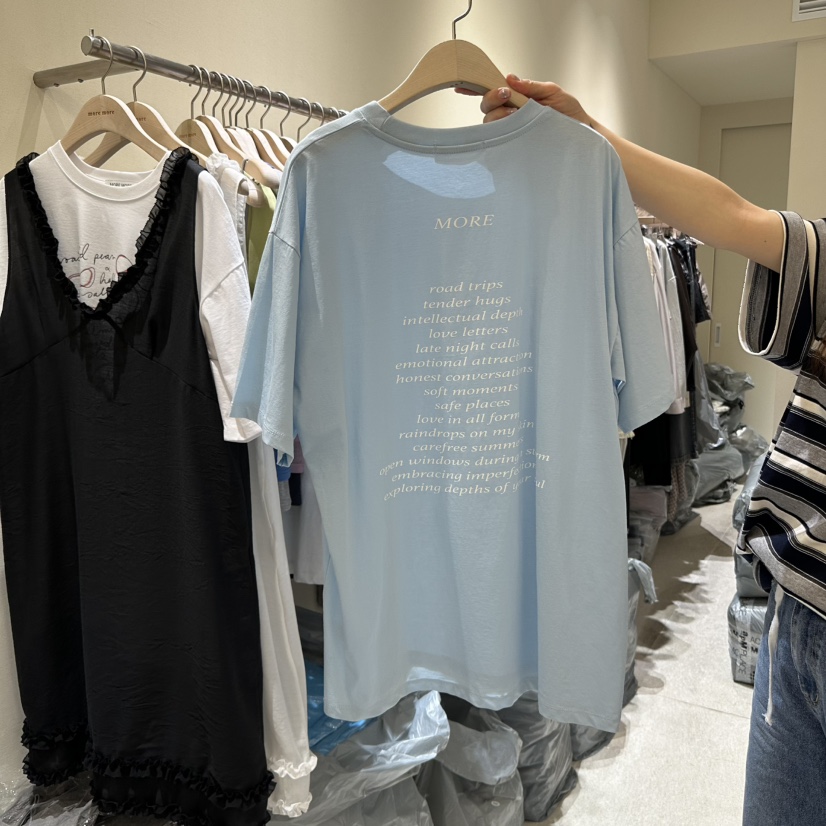 MOREMORE直郵韓國代購㊣女裝新款熱賣人氣時尚25春夏休閑T恤more moreT恤圖色4