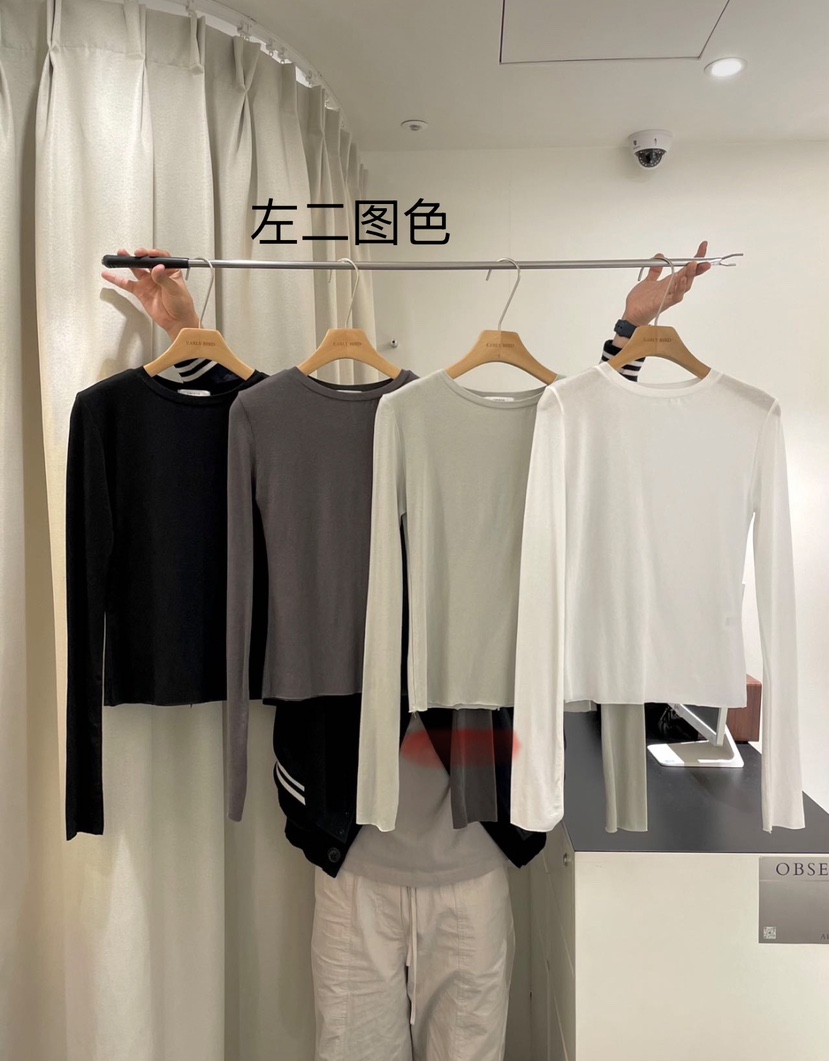 OBSESS韓國直郵㊣東大門實拍女裝新款25春夏休閑時尚長袖T恤OBSESS/EARLY BIRD長袖T恤圖色2左二色