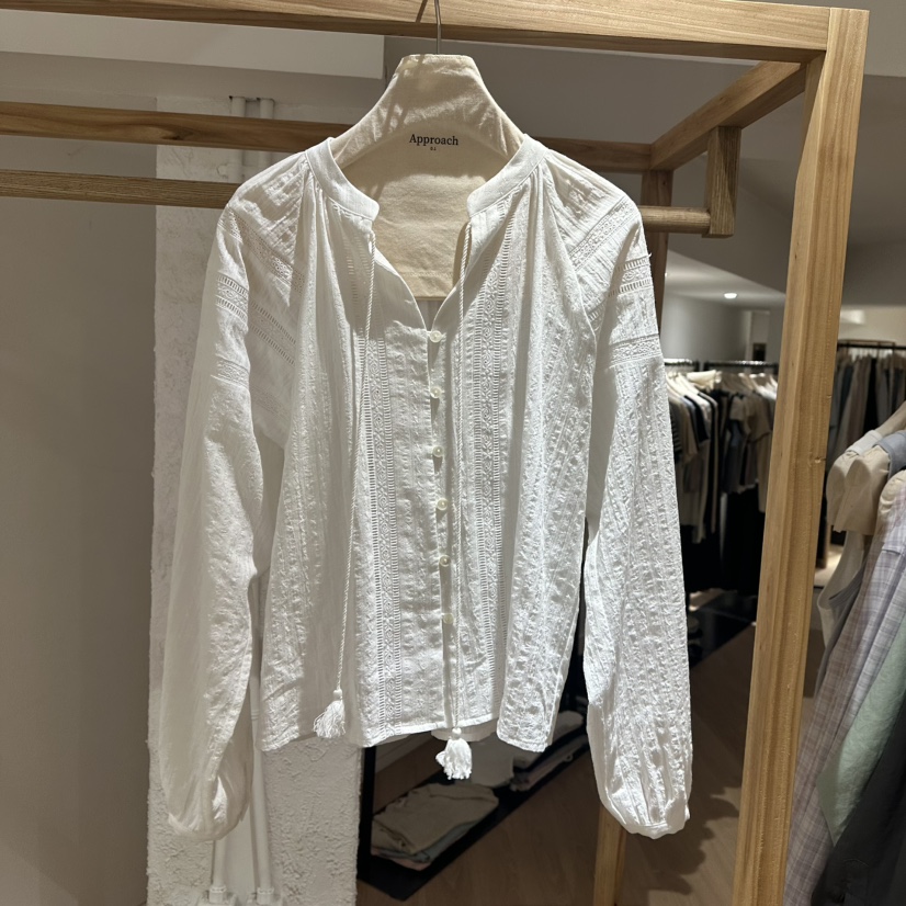 APPROACH0.1韓國直郵㊣女裝新品休閑時尚25春夏襯衫蕾絲衫APPROACH0.1襯衫/蕾絲衫
