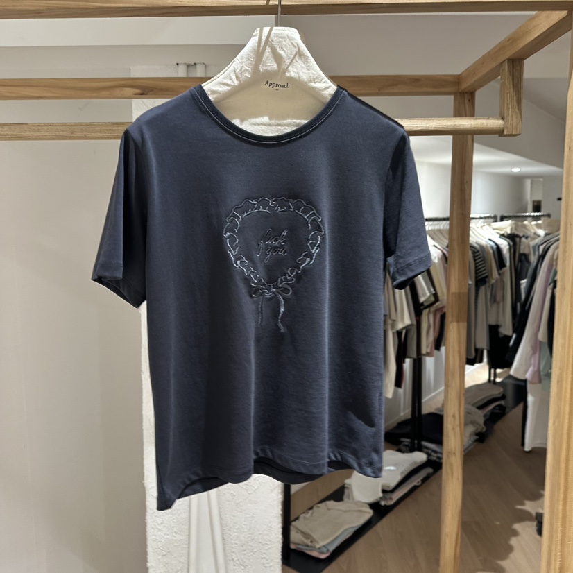 APPROACH0.1直郵韓國代購㊣女裝新品時尚推薦休閑25春夏T恤刺繡APPROACH0.1T恤圖色5