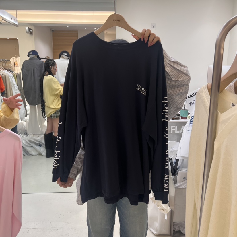 FLAUNT韓國直郵㊣女裝新款25春夏人氣休閑推薦熱賣時尚長袖T恤FLAUNT長袖T恤