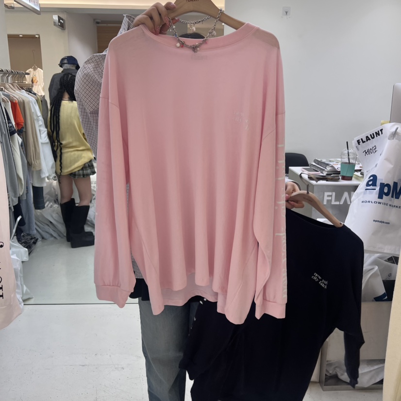 FLAUNT韓國直郵㊣女裝新款25春夏人氣休閑推薦熱賣時尚長袖T恤FLAUNT長袖T恤圖色2