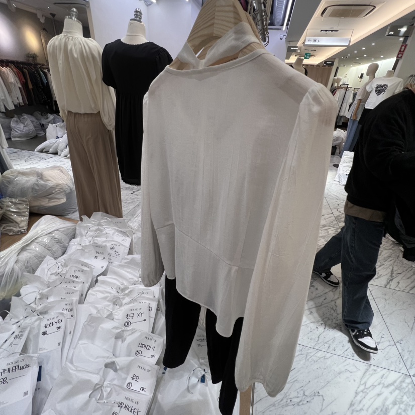 HOUSE OF/DE MERRY直郵韓國代購㊣女裝新品休閑襯衫蕾絲衫含飄帶HOUSE OF/DE MERRY襯衫/蕾絲衫