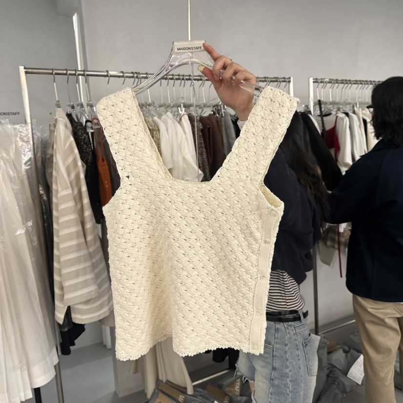 DOUBLE STANDARD/LE SMOKING/MAISONSTAFF韓國直郵㊣女裝新品推薦吊帶背心紐扣MAISONSTAFF/DOUBLE STANDARD吊帶/背心圖色2