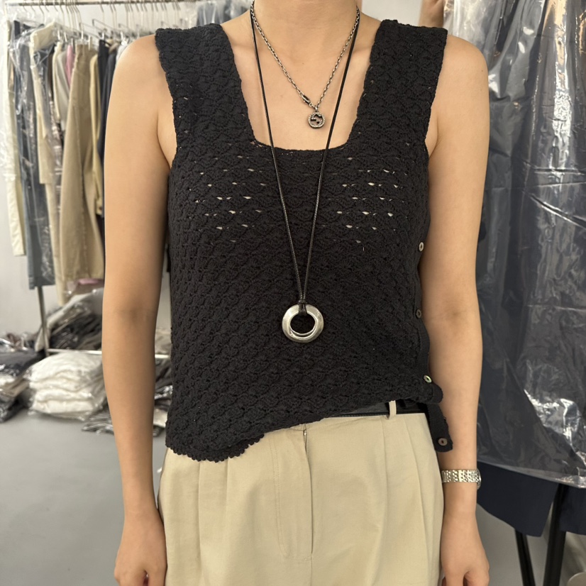 DOUBLE STANDARD/LE SMOKING/MAISONSTAFF韓國直郵㊣女裝新品推薦吊帶背心紐扣MAISONSTAFF/DOUBLE STANDARD吊帶/背心圖色3