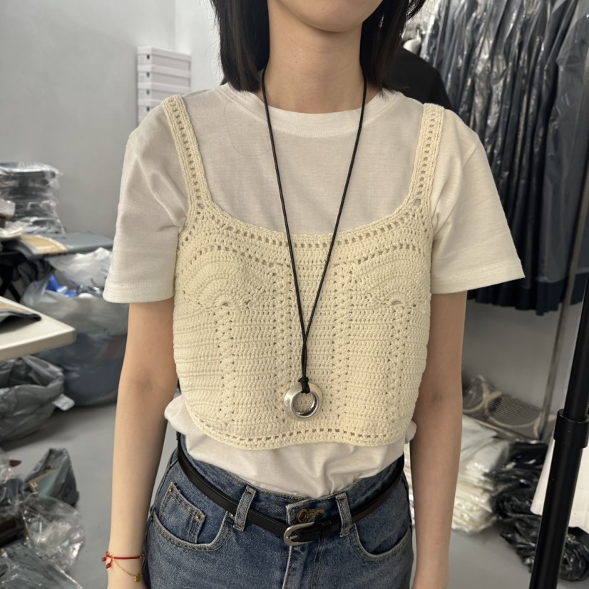 DOUBLE STANDARD/LE SMOKING/MAISONSTAFF韓國直郵㊣女裝新款時尚吊帶背心手工MAISONSTAFF吊帶/背心圖色1