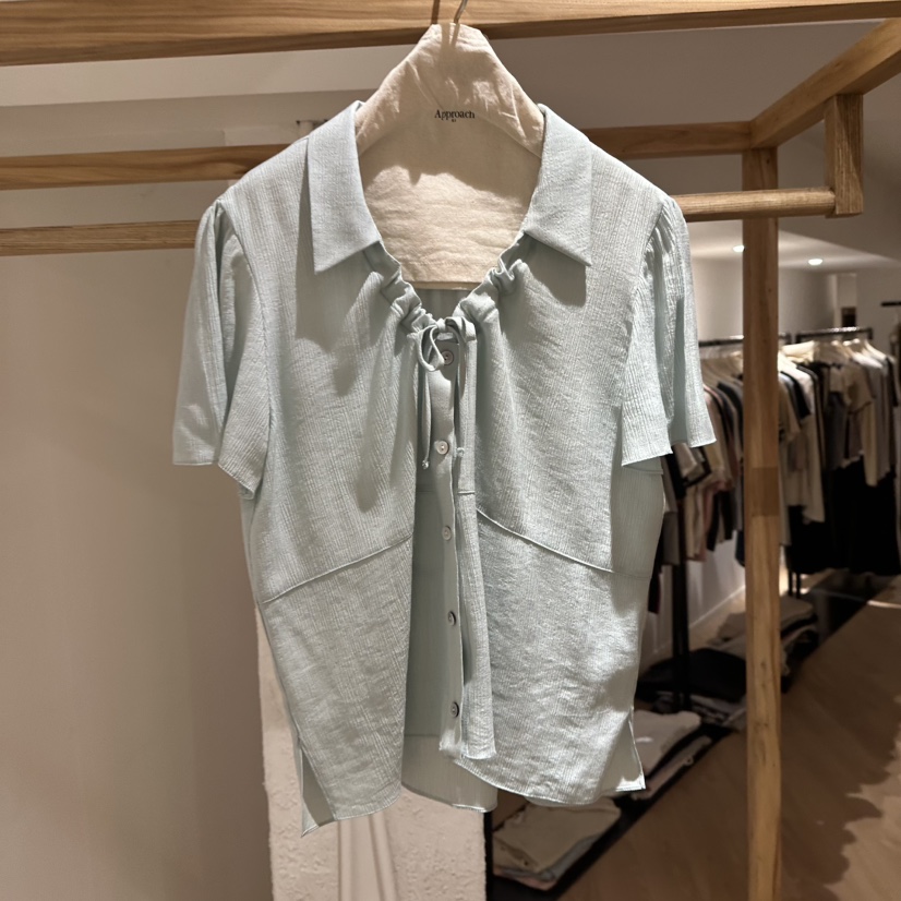 APPROACH0.1韓國直郵㊣女裝新品熱賣休閑時尚人氣襯衫蕾絲衫APPROACH0.1襯衫/蕾絲衫圖色2