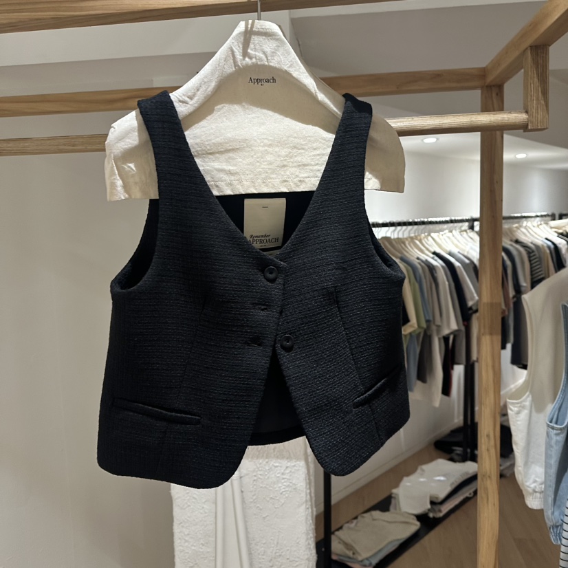 APPROACH0.1韓國直郵㊣女裝新品25春夏熱賣推薦人氣馬甲花呢APPROACH0.1馬甲圖色2