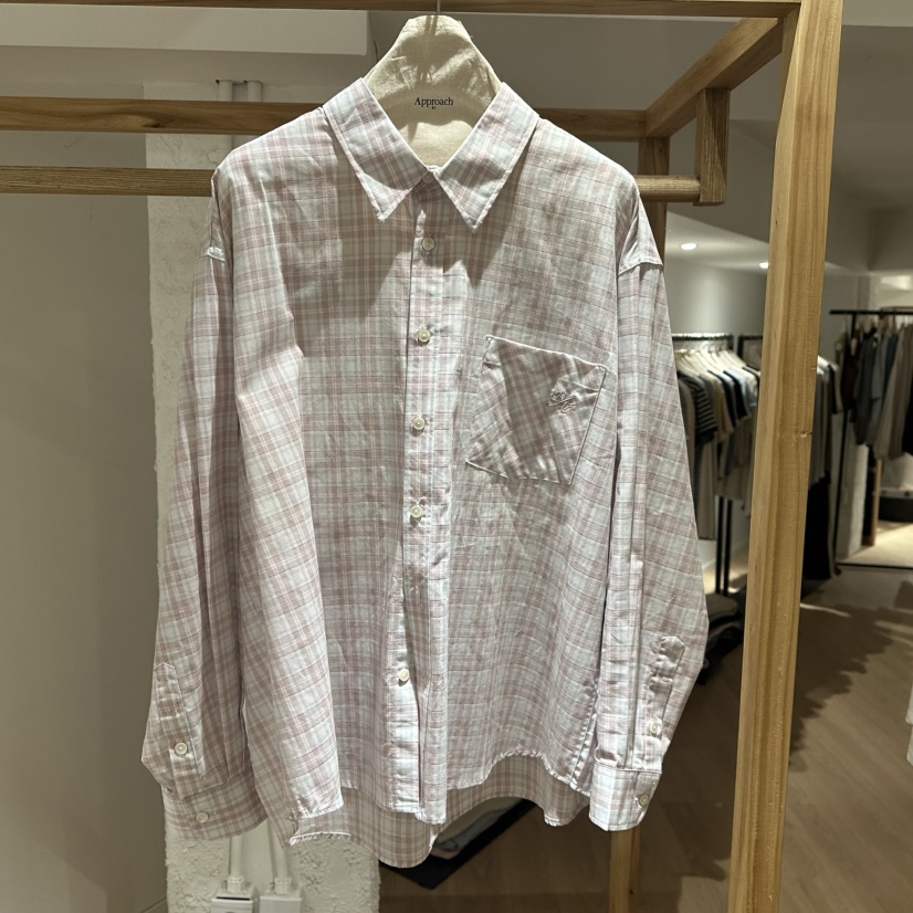 APPROACH0.1韓國直郵㊣東大門實拍女裝新款休閑襯衫蕾絲衫刺繡格紋APPROACH0.1襯衫/蕾絲衫