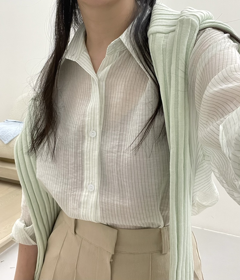 ALLVIBE韓國直郵女士新品職業休閑25春夏人氣熱賣襯衫蕾絲衫ALLVIBE襯衫/蕾絲衫