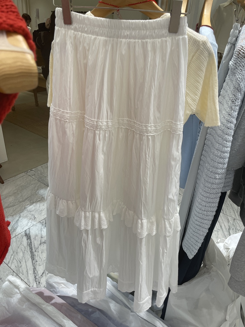 ALLVIBE東大門直郵女士新品25春夏真品人氣休閑時尚長裙蕾絲ALLVIBE長裙