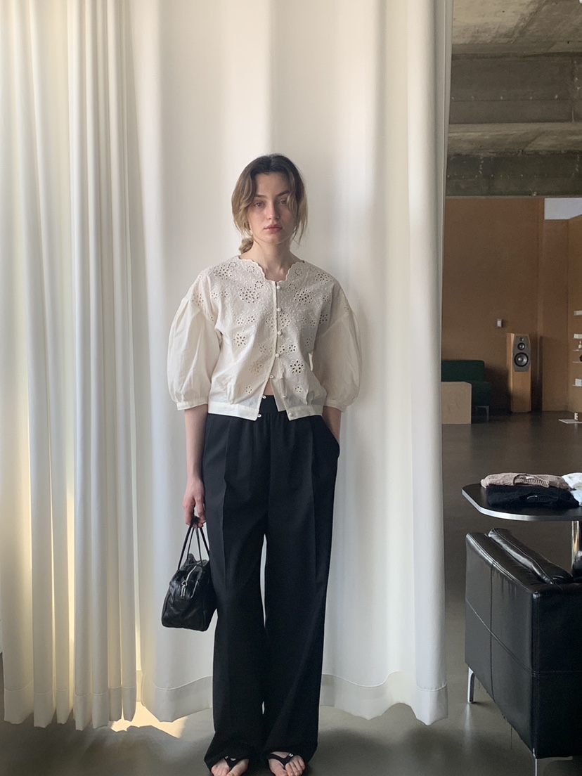 LOGARDEN韓國代購女士新款休閑25春夏人氣時尚職業襯衫蕾絲衫LO GARDEN襯衫/蕾絲衫