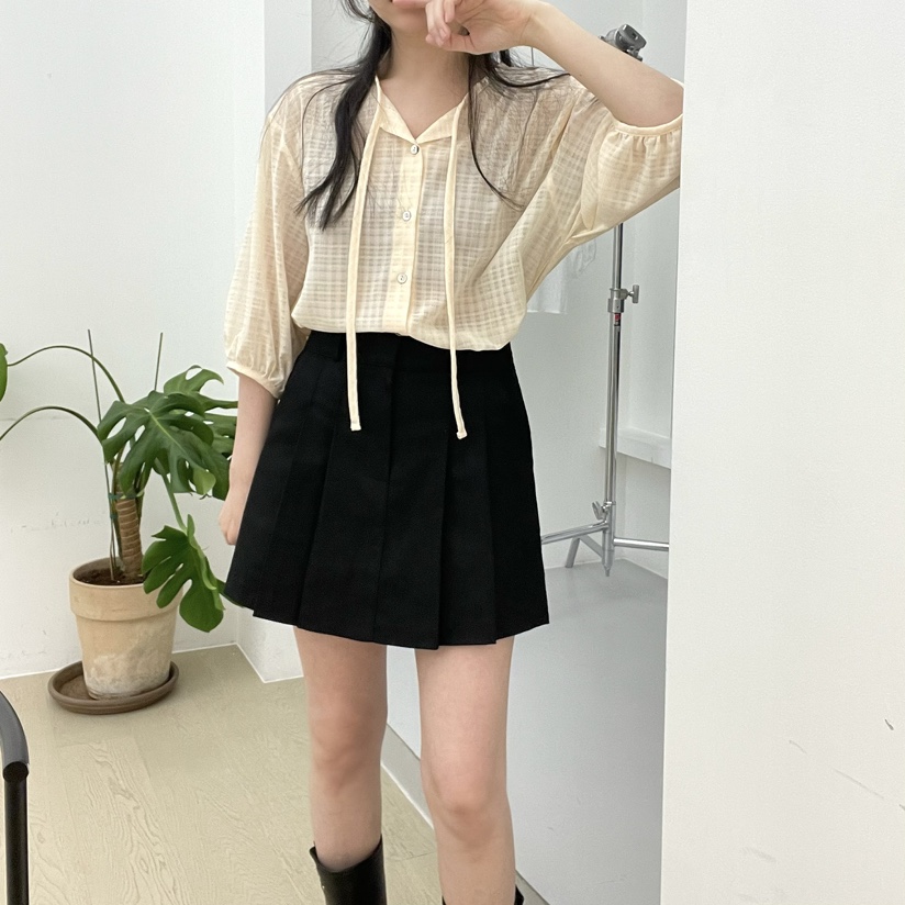 ALLVIBE韓國直郵女士新品25春夏休閑熱賣推薦人氣襯衫蕾絲衫ALLVIBE襯衫/蕾絲衫