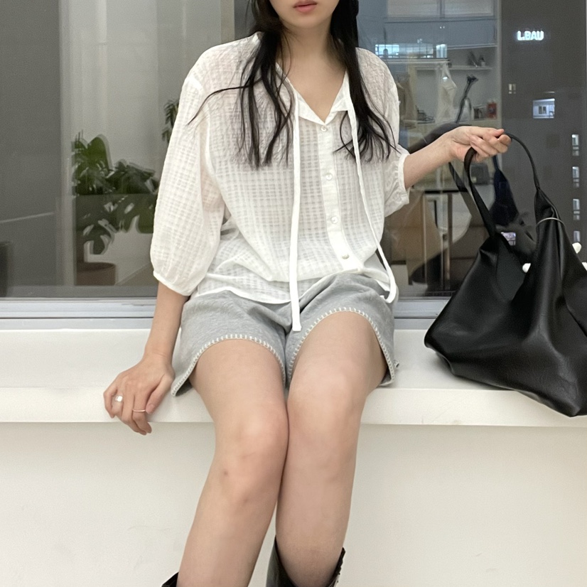 ALLVIBE韓國直郵女士新品25春夏休閑熱賣推薦人氣襯衫蕾絲衫ALLVIBE襯衫/蕾絲衫