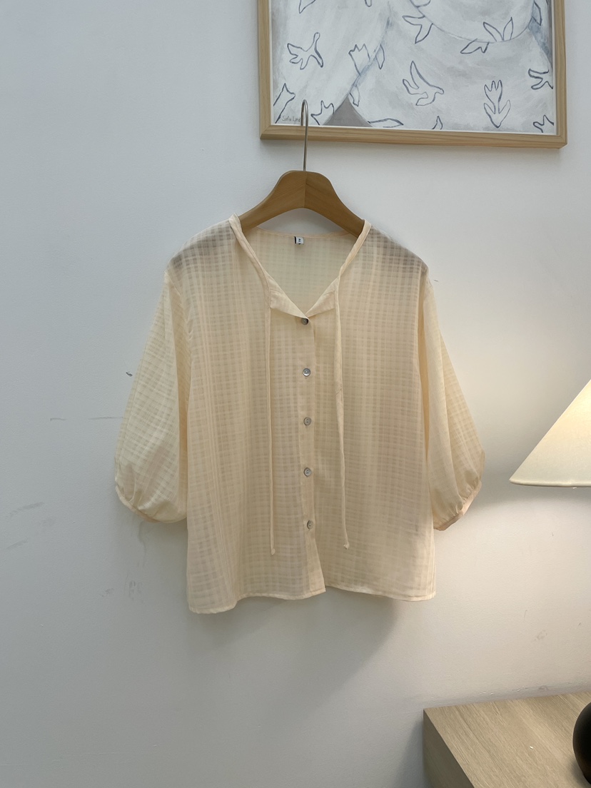 ALLVIBE韓國直郵女士新品25春夏休閑熱賣推薦人氣襯衫蕾絲衫ALLVIBE襯衫/蕾絲衫圖色2