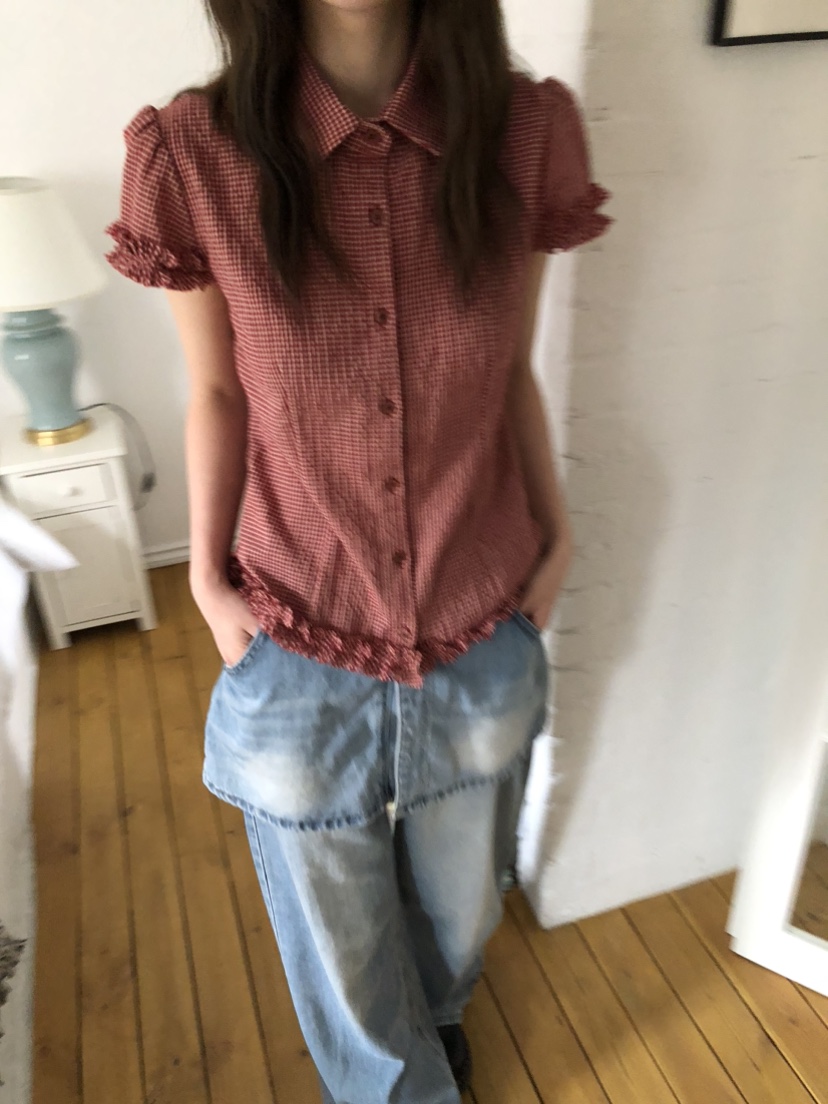 FLASH東大門實拍女士新款時尚熱賣真品休閑人氣25春夏襯衫蕾絲衫FLASH襯衫/蕾絲衫