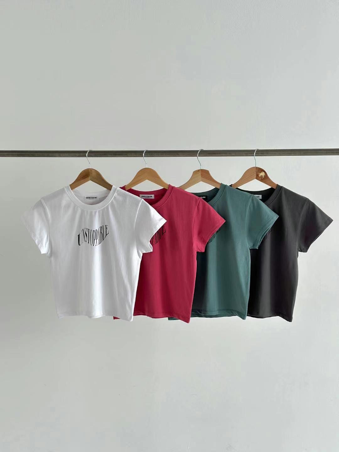 HIGHCOLOR韓國直郵女士新品真品時尚25春夏人氣職業熱賣T恤HIGHCOLORT恤