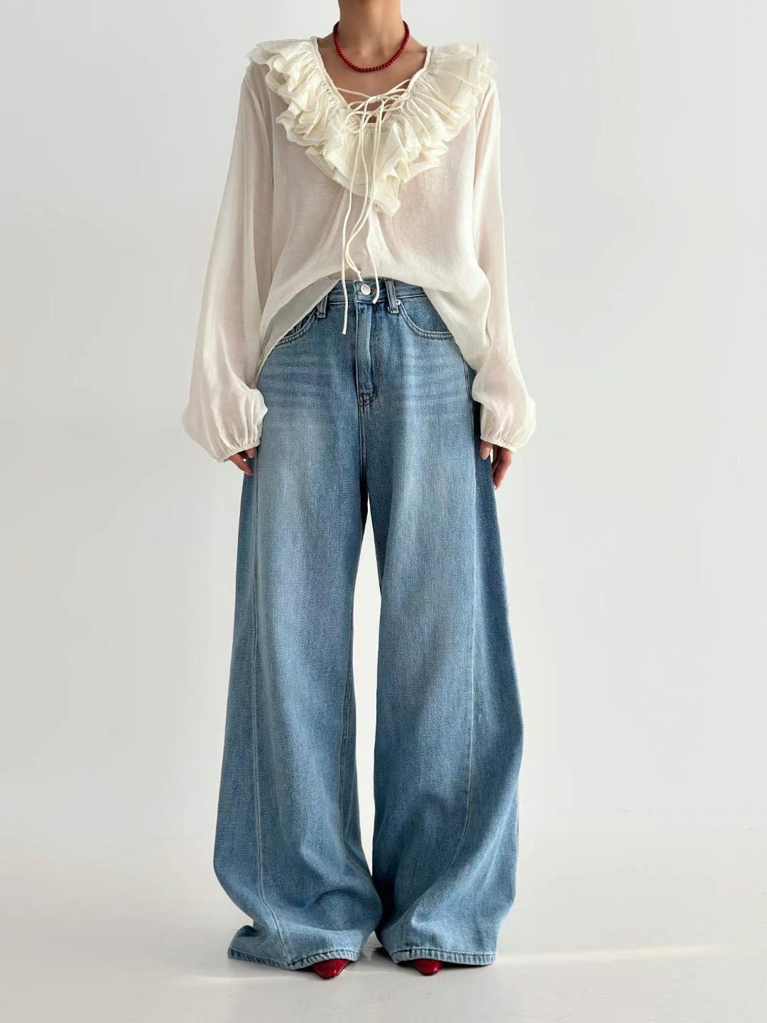DOTNODI(無品牌標)東大門代購女士新品人氣25春夏休閑牛仔褲DOTNODI牛仔褲