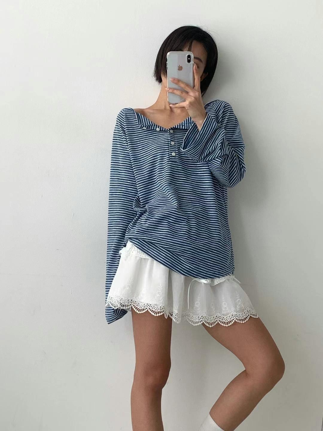 DOTNODI(無品牌標)韓國代購女裝新品真品人氣時尚長袖T恤DOTNODI長袖T恤