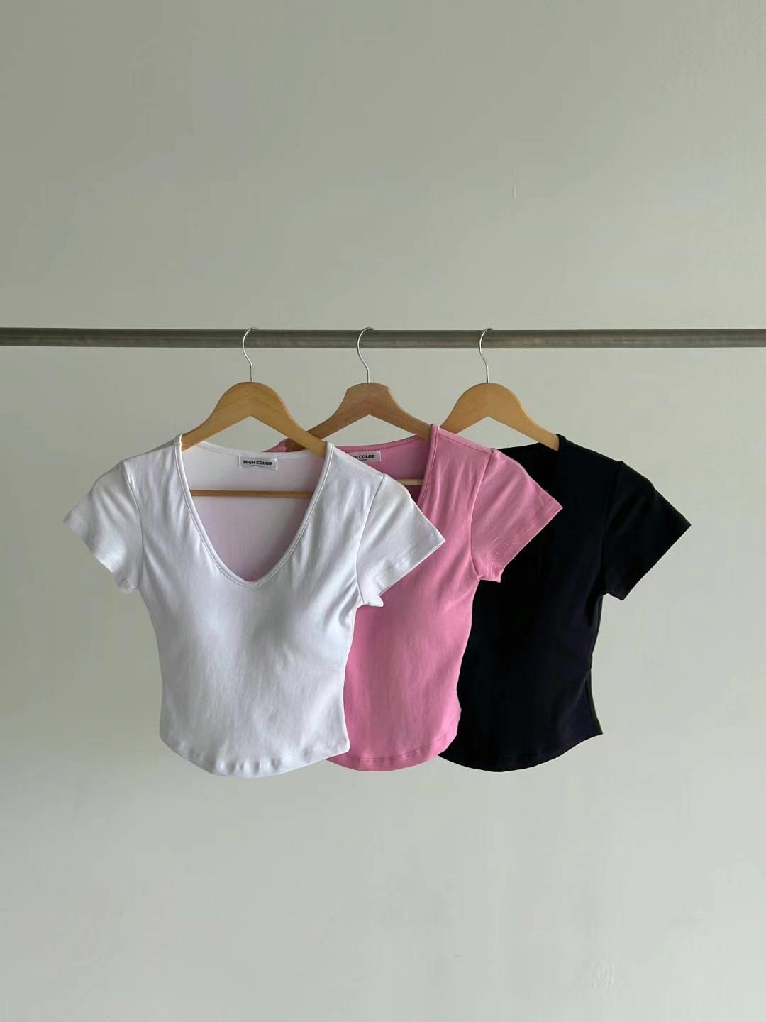 HIGHCOLOR韓國代購女士新品推薦時尚休閑真品25春夏熱賣T恤HIGHCOLORT恤圖色3