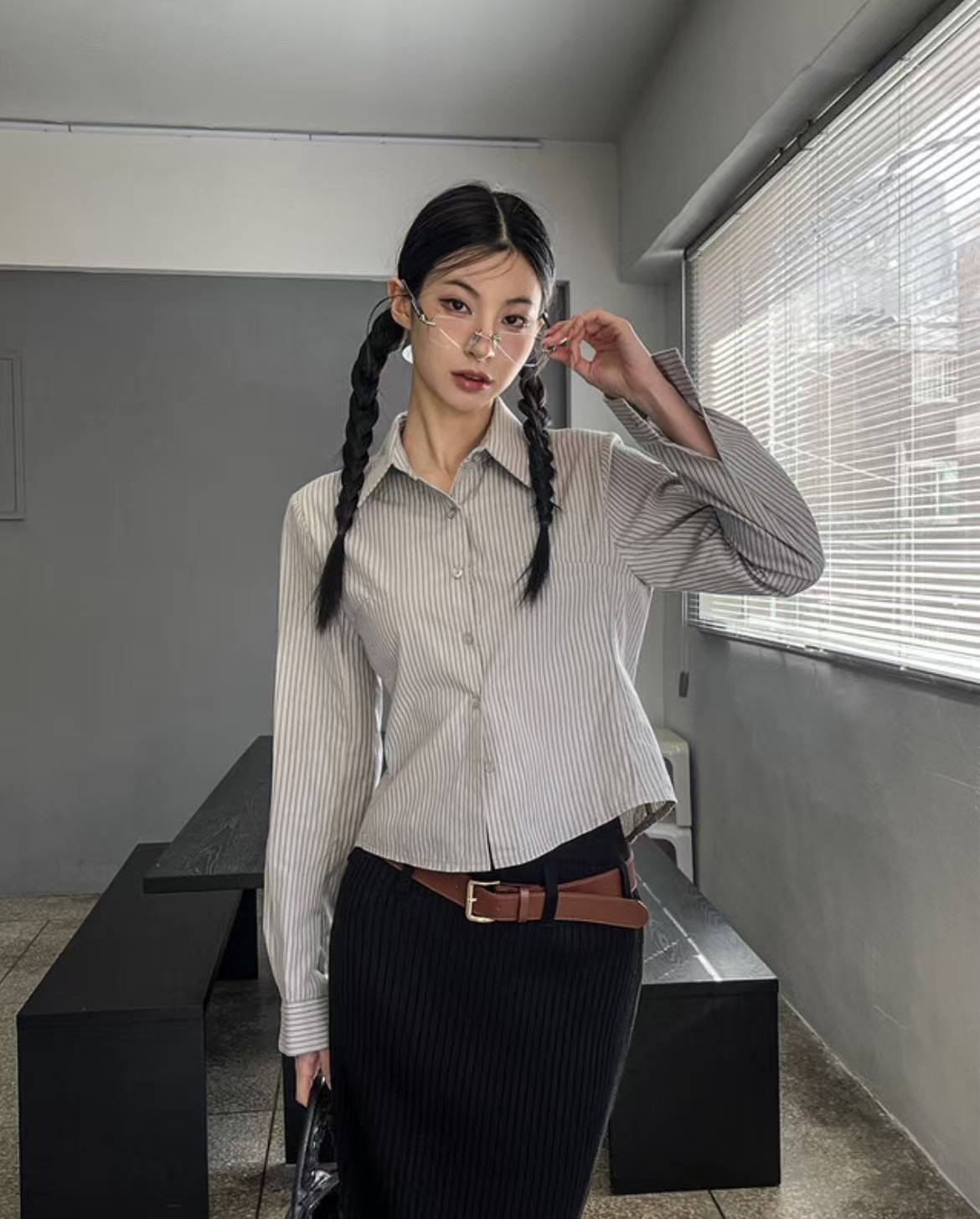 RAWROW東大門直郵女裝新款推薦熱賣25春夏人氣襯衫蕾絲衫修身RAWROW襯衫/蕾絲衫