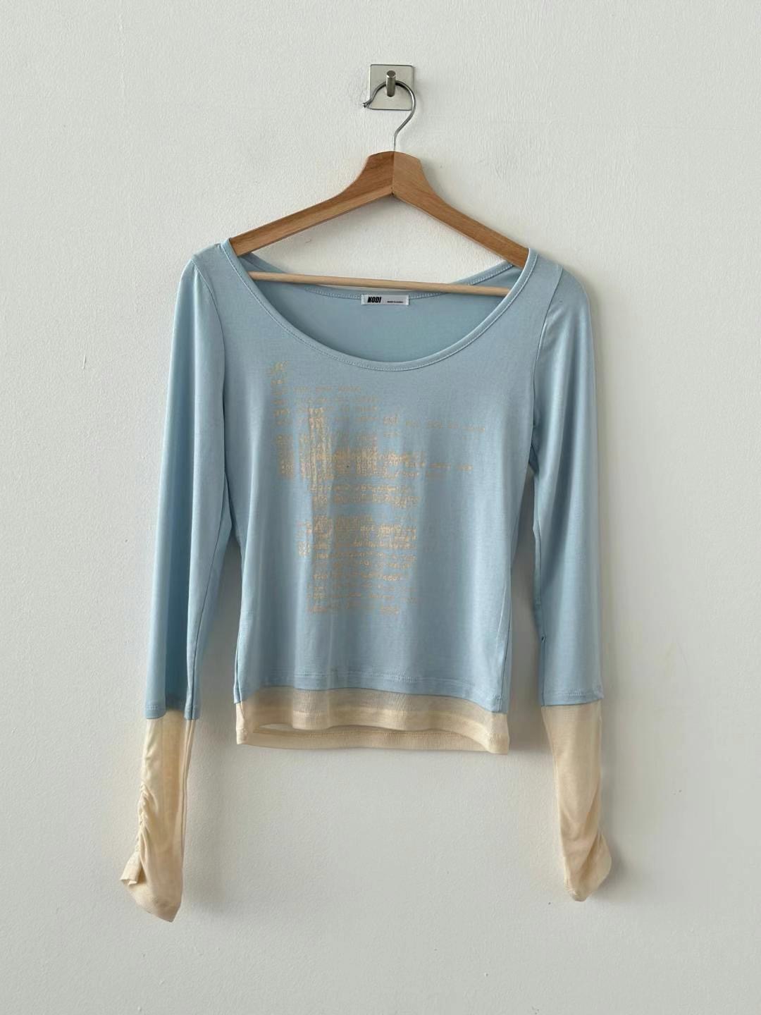DOTNODI(無品牌標)東大門代購女士新品熱賣職業25春夏長袖T恤DOTNODI長袖T恤圖色2