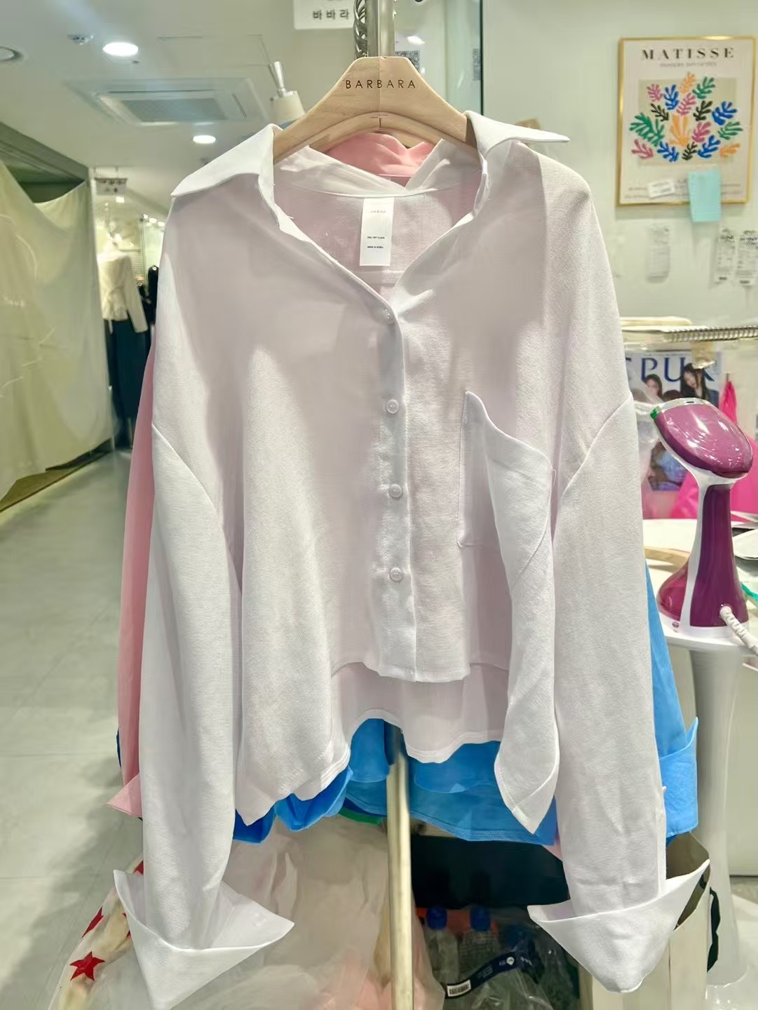 THE BARBARA韓國直郵女士新品真品休閑熱賣襯衫蕾絲衫短款THE BARBARA襯衫/蕾絲衫圖色3